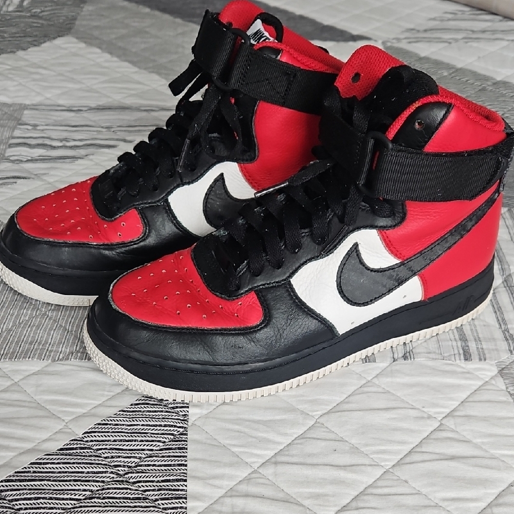 High-Top Sneakers - Red, Black, and White